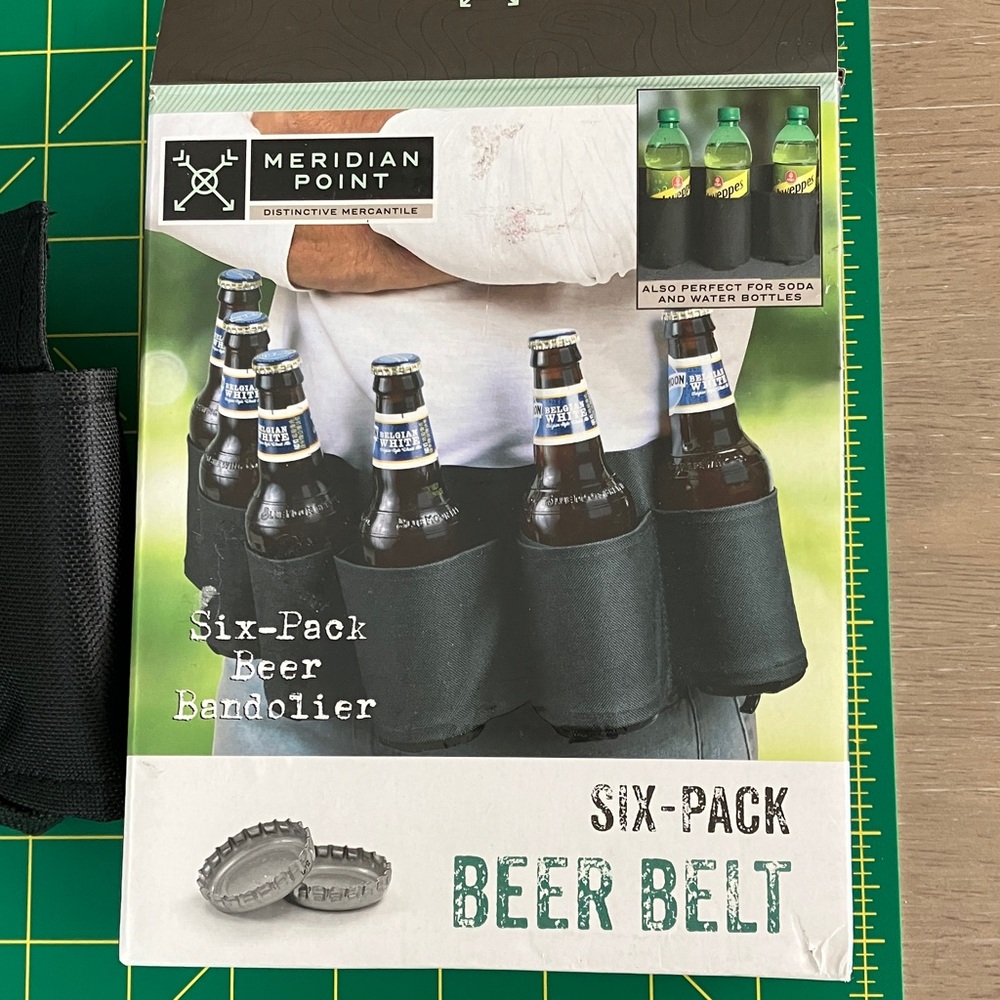 Black Six-Pack Beer Belt NWOT